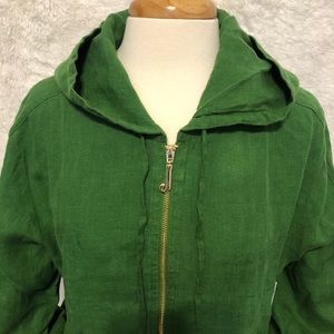 Juicy Couture Linen Hooded Jacket Green size M